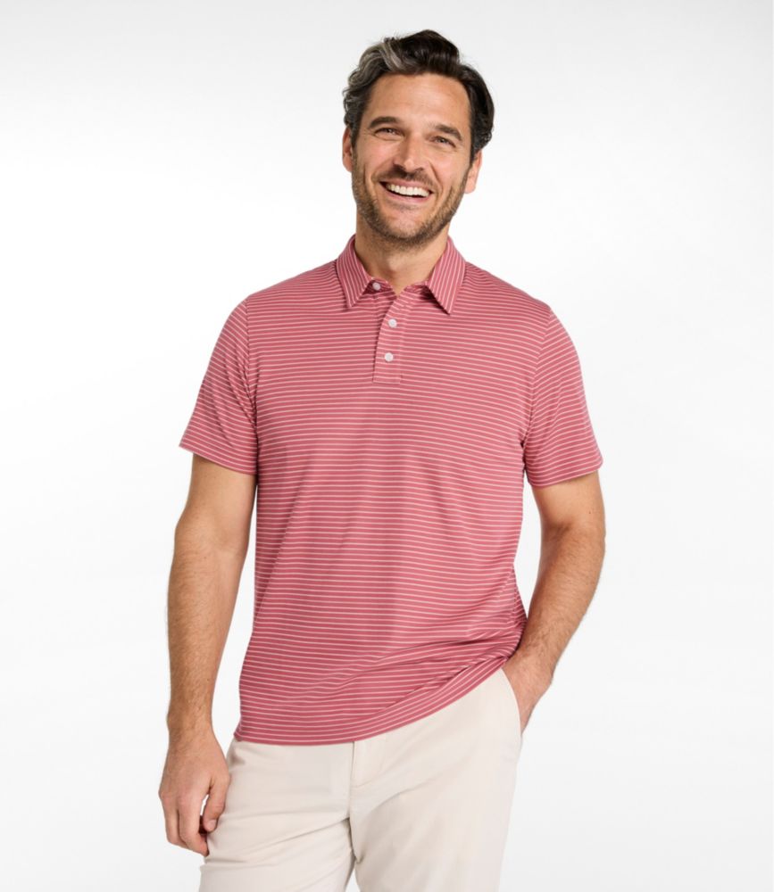 Men's Comfort Stretch Performance® Polo, Short-Sleeve, Slightly Fitted, Stripe