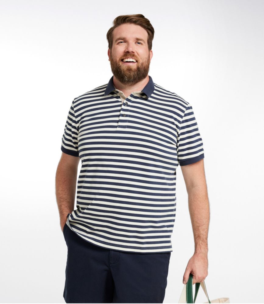 Men's Casco Bay Rugged Polo, Short-Sleeve, Stripe, Mineral Red/Delta Blue, small image number 4