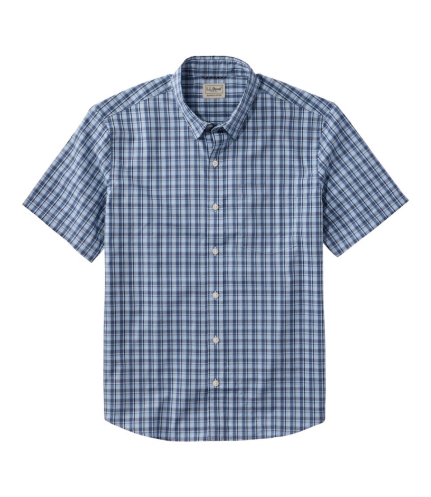 Men's Comfort Stretch Performance® Shirt, Short-Sleeve, Slightly Fitted Untucked Fit, Plaid