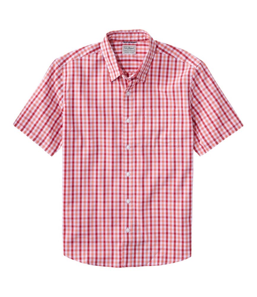 Men's Comfort Stretch Performance® Shirt, Short-Sleeve, Slightly Fitted Untucked Fit, Plaid