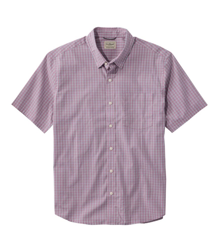 Men's Comfort Stretch Performance® Shirt, Short-Sleeve, Slightly Fitted Untucked Fit, Plaid