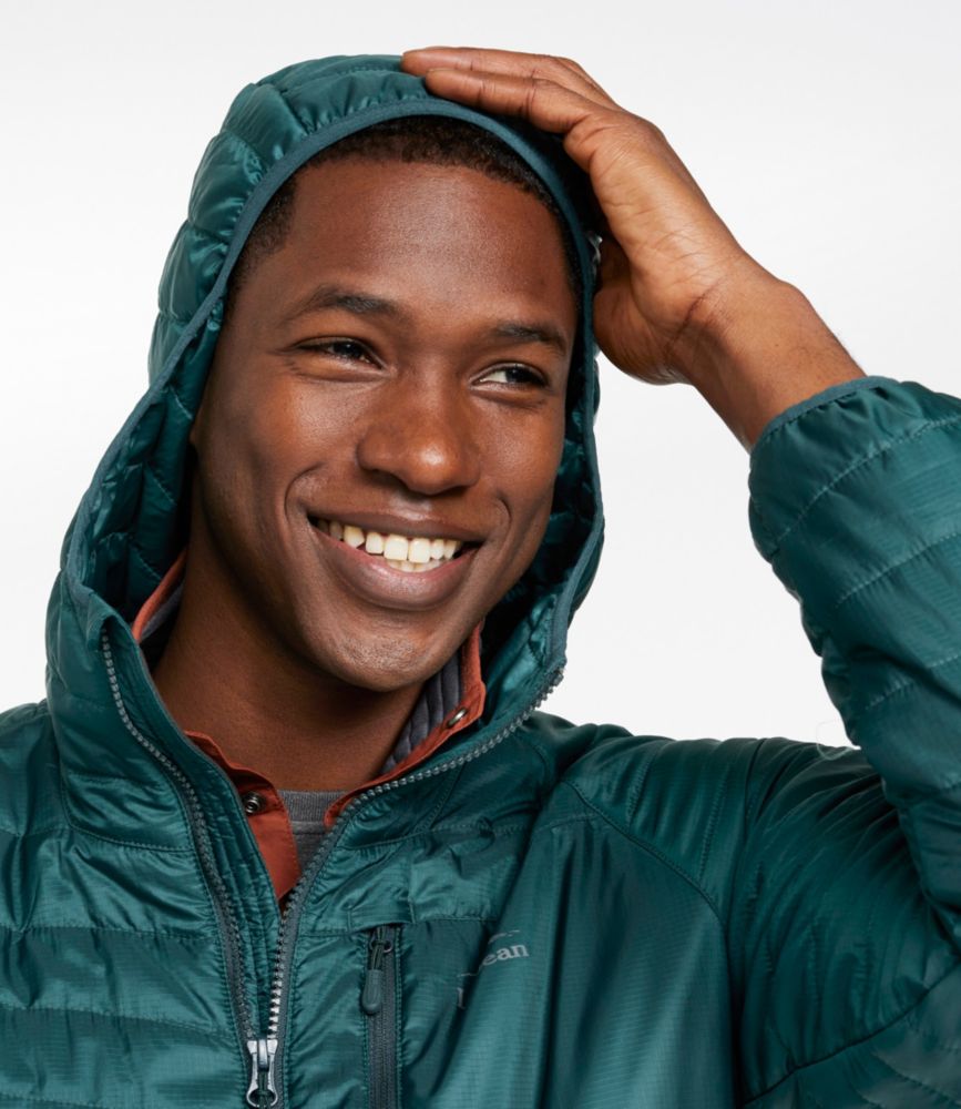 Men's PrimaLoft Packaway Hooded Jacket, Carbon Navy, small image number 6