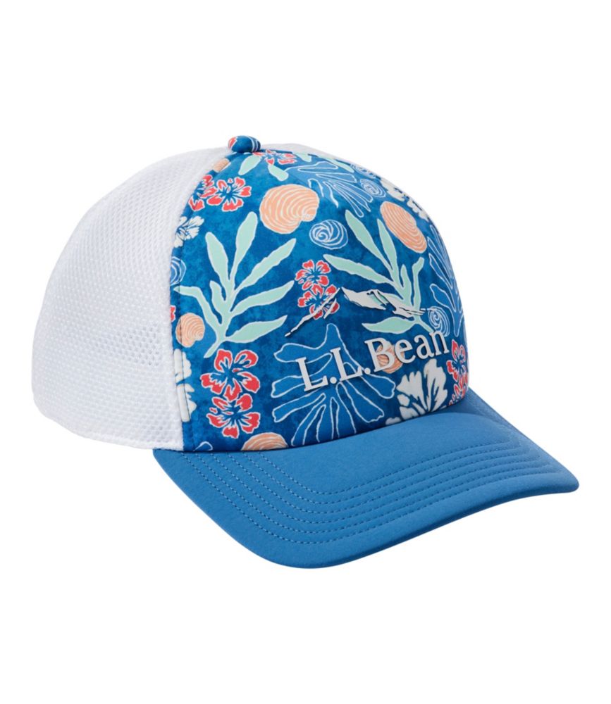 Adults' Beanlight Floating Trucker Hat, Print, Blue Water Hibiscus, small image number 1