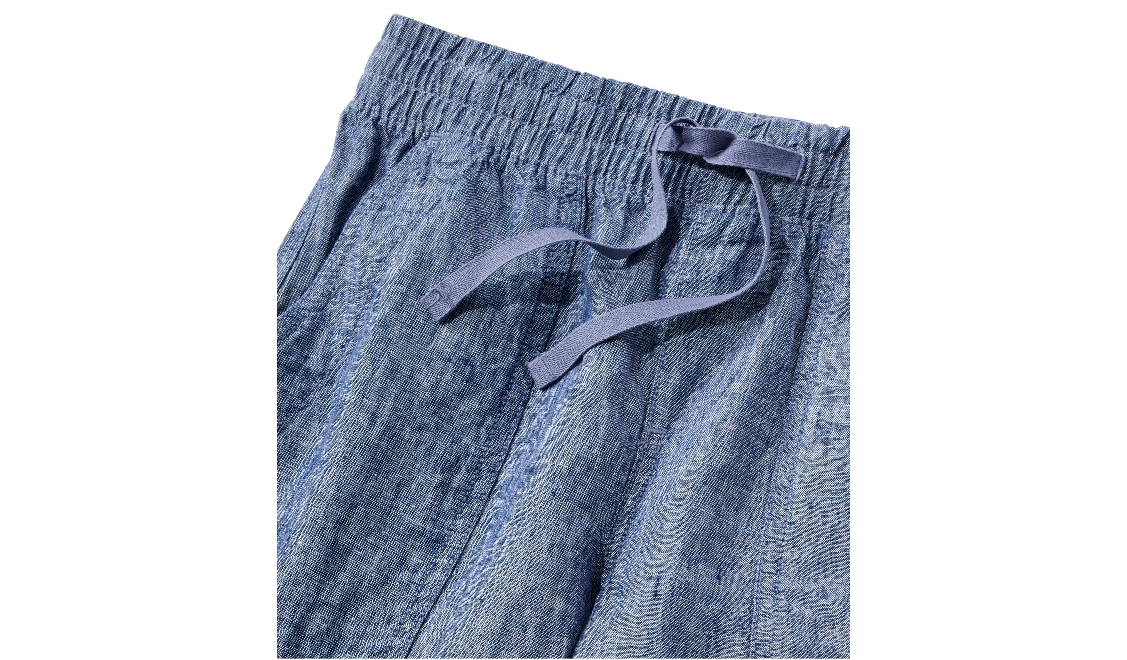 Women's Premium Linen Breezy Pull-On Utility Pants, Mid-Rise Wide-Leg