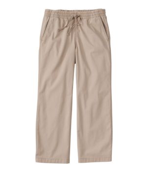 Women's Lakewashed Pull-on Chinos, Mid-Rise Wide-Leg Crop, New