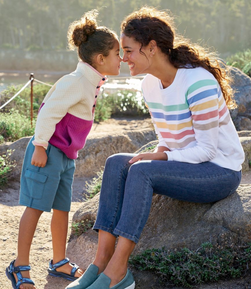 Women's Peaks Island Crewneck, Stripe, Shade Teal/ Sea Salt Stripe, small image number 7