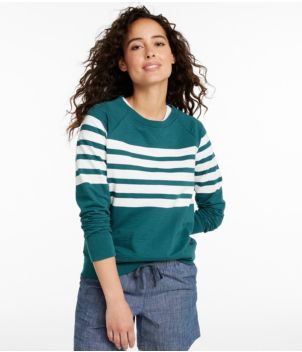 Women's Peaks Island Crewneck, Stripe, New