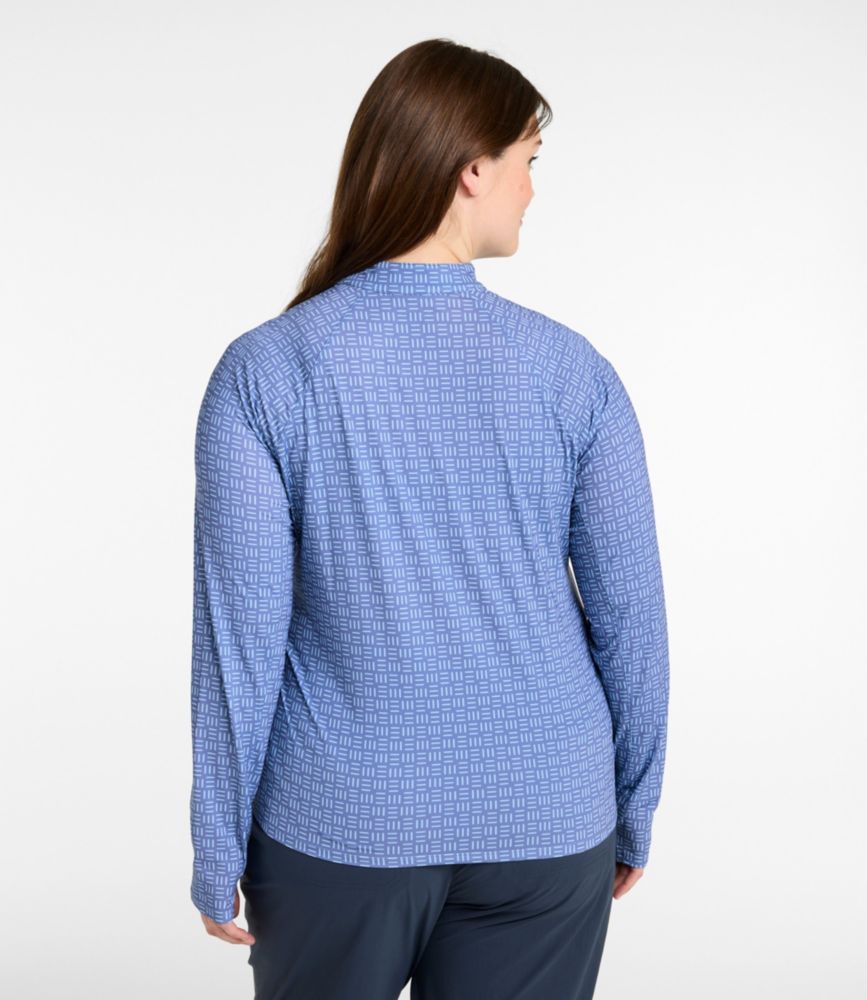 Women's Access Trail Pullover, Long-Sleeve Quarter-Zip Print, Deep Lake Mini Geo, small image number 3