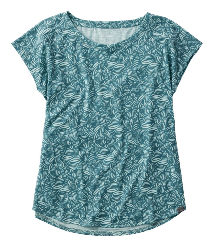 Women's Streamside Tee, Short-Sleeve Ruched Crew Print