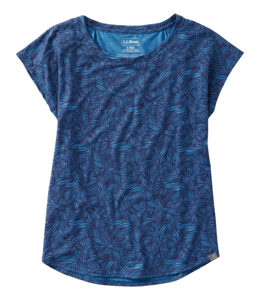 Women's Streamside Tee, Short-Sleeve Ruched Crew Print