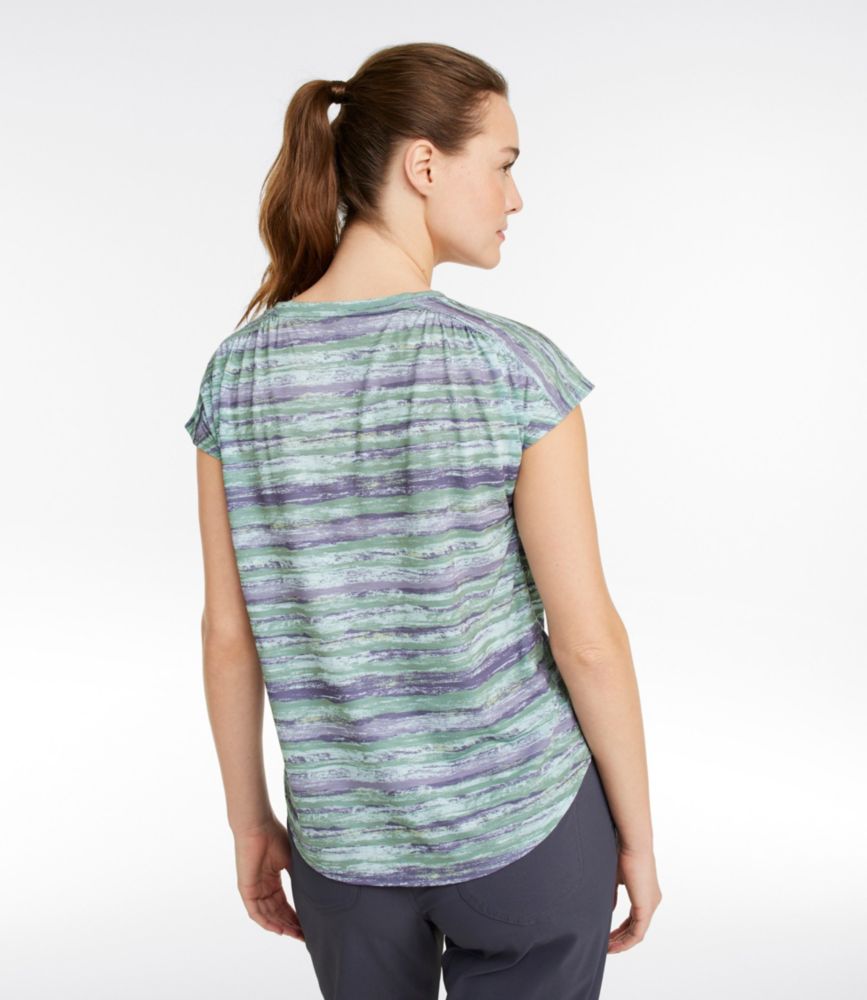Women's Streamside Tee, Short-Sleeve Ruched Crew Print