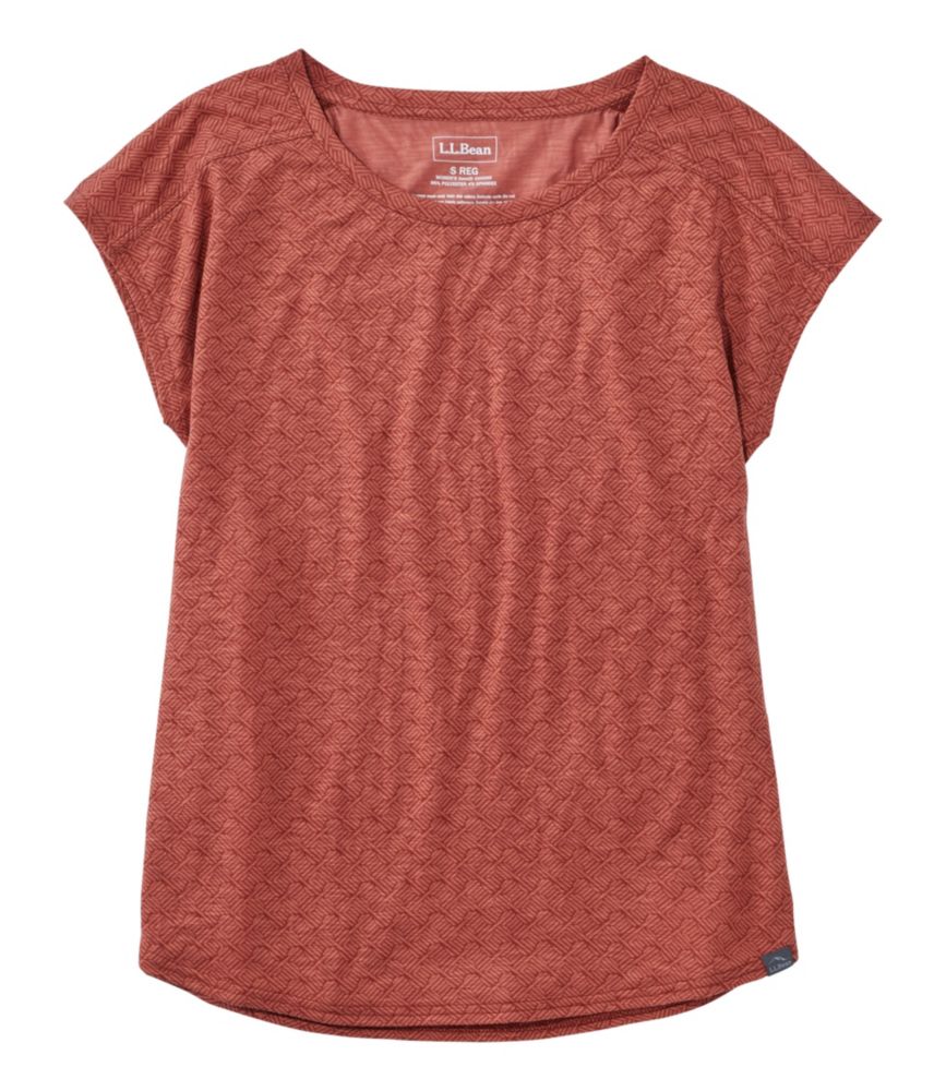 Women's Streamside Tee, Short-Sleeve Ruched Crew Print