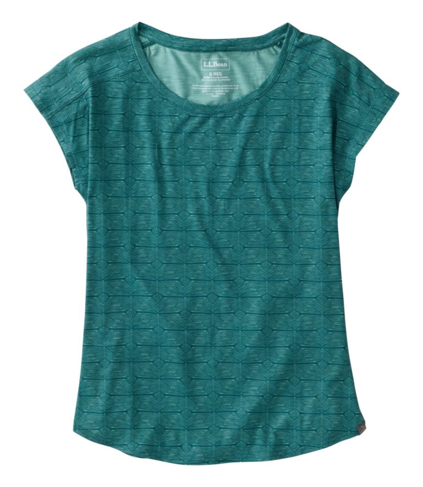 Women's Streamside Tee, Short-Sleeve Ruched Crew Print