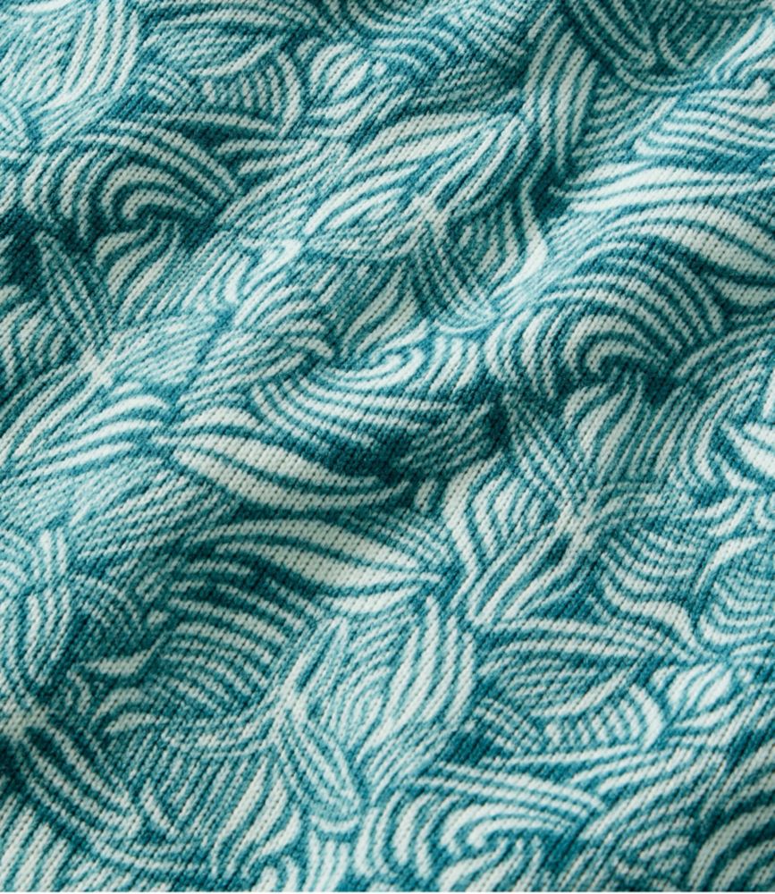 Women's L.L.Bean Sweater Fleece Half-Zip Pullover, Print, Storm Teal Botanical, small image number 6