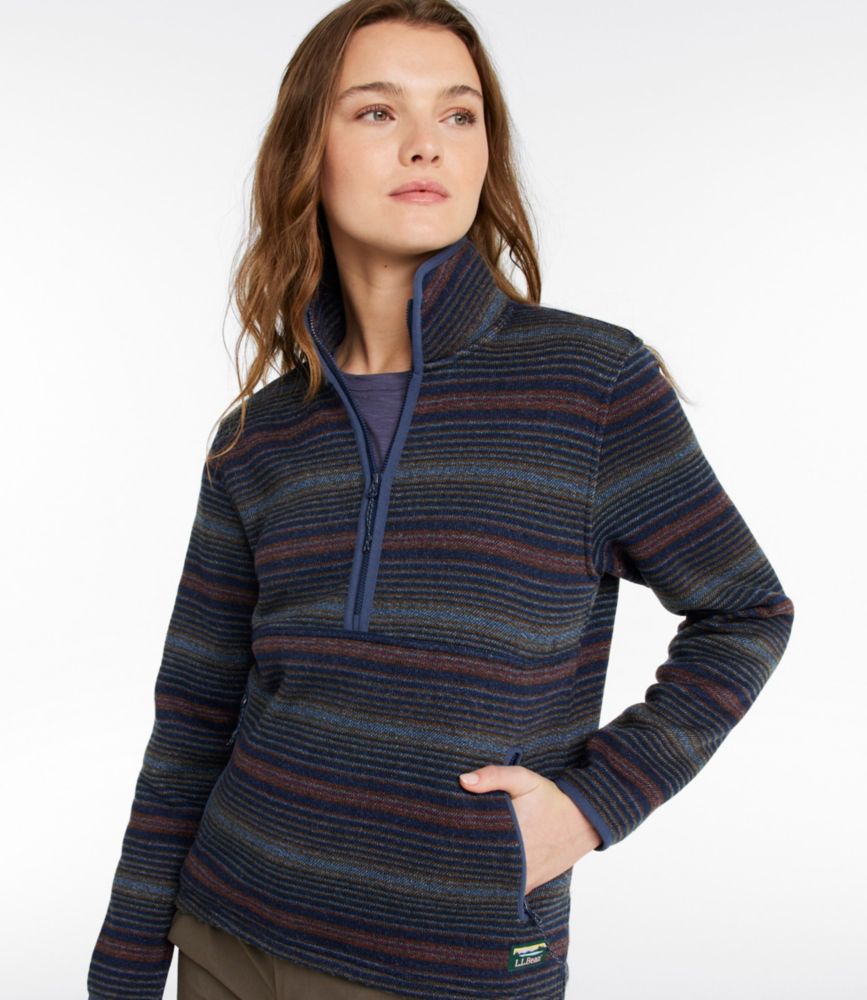 Women's L.L.Bean Sweater Fleece Half-Zip Pullover, Print