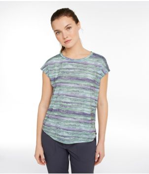 Women's Streamside Tee, Short-Sleeve Ruched Crew Print, New