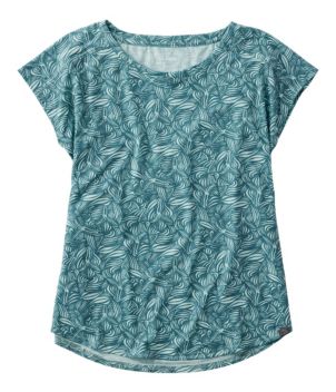 Women's Streamside Tee, Short-Sleeve Ruched Crew Print