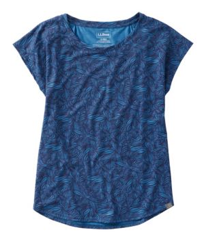 Women's Streamside Tee, Short-Sleeve Ruched Crew Print