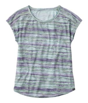 Women's Streamside Tee, Short-Sleeve Ruched Crew Print