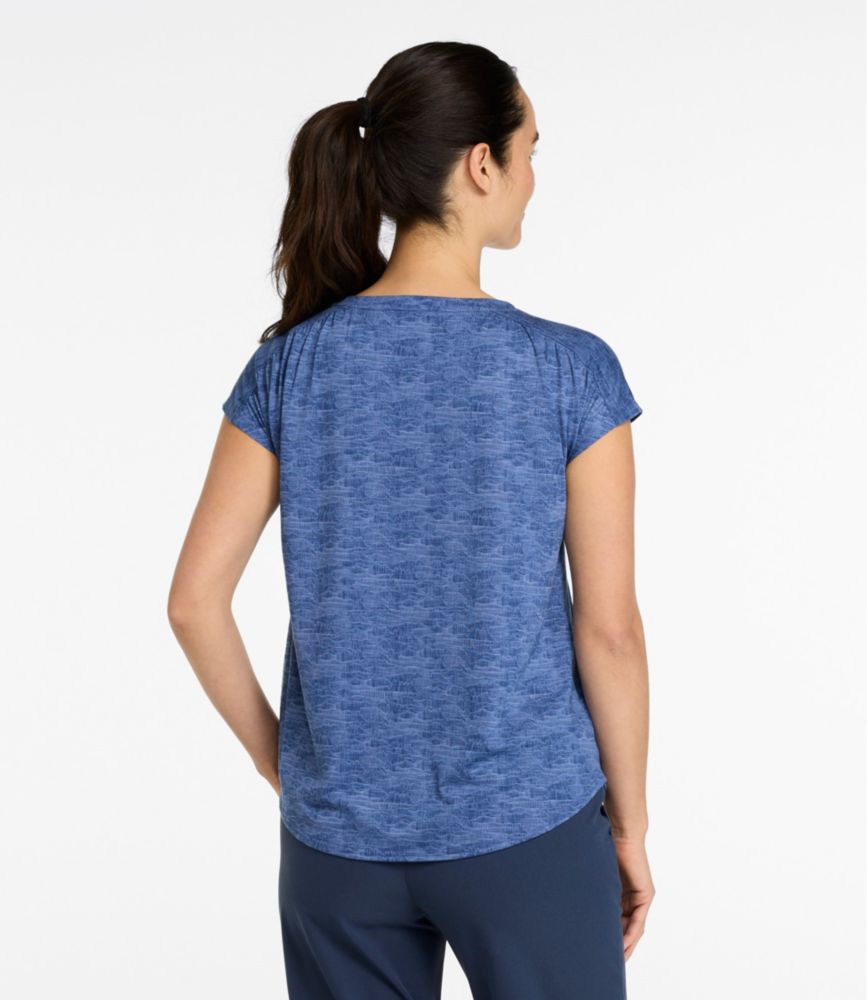Women's Streamside Tee, Short-Sleeve Ruched Crew Print
