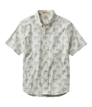 Men's Stonecoast Hemp Shirt, Short-Sleeve, Slightly Fitted Untucked Fit, Print, New