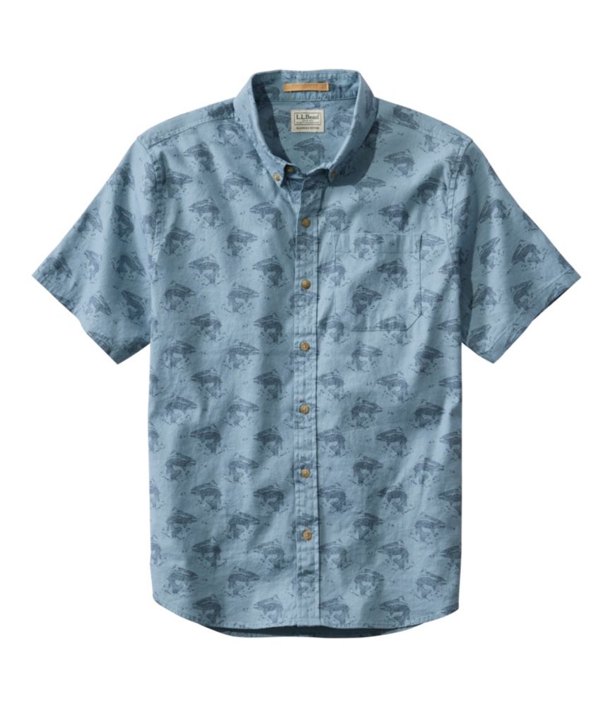 Men's Stonecoast Hemp Shirt, Short-Sleeve, Slightly Fitted Untucked Fit, Print