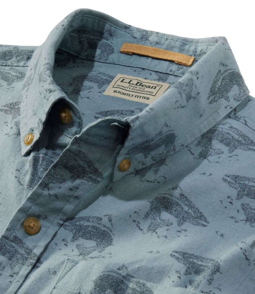 Men's Stonecoast Hemp Shirt, Short-Sleeve, Slightly Fitted Untucked Fit, Print