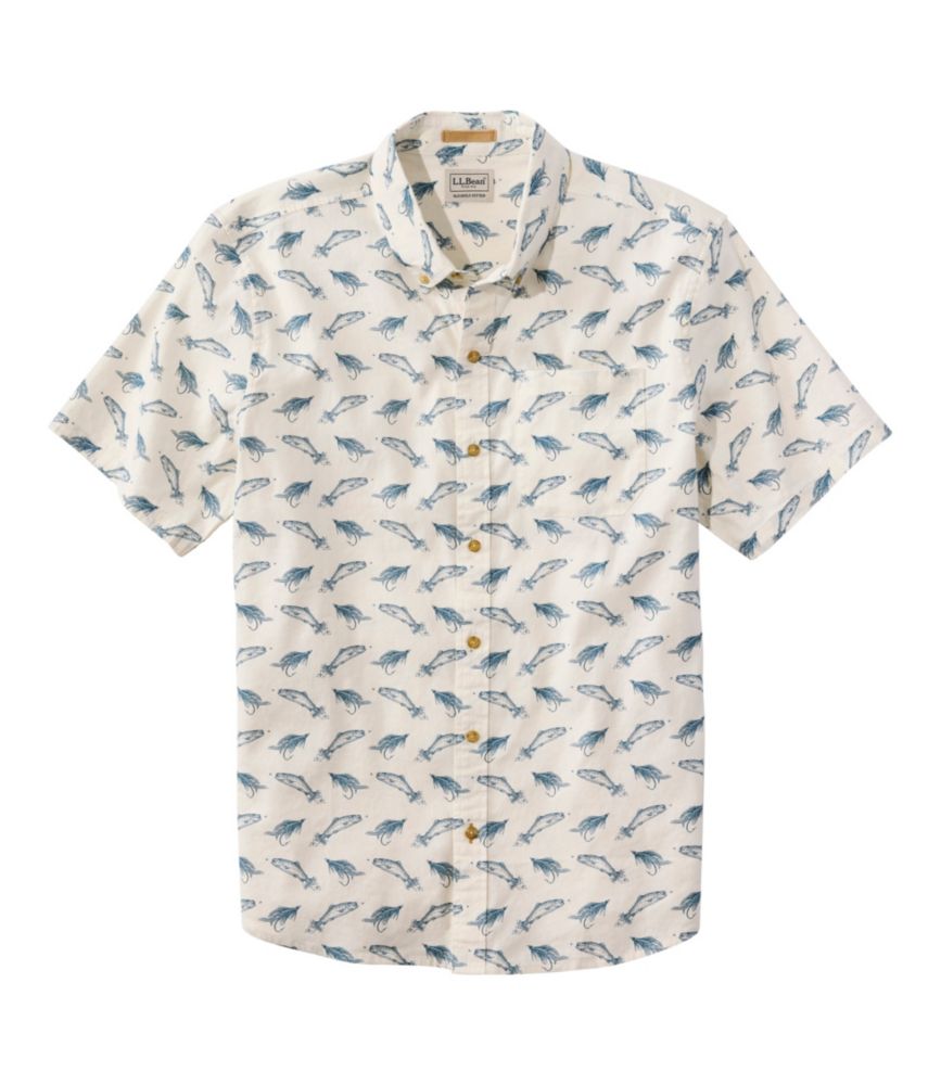Men's Stonecoast Hemp Shirt, Short-Sleeve, Slightly Fitted Untucked Fit, Print
