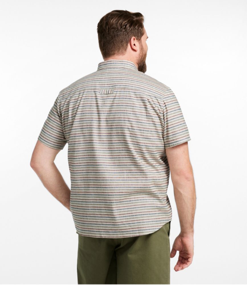 Men's Stonecoast Hemp Shirt, Short-Sleeve, Slightly Fitted Untucked Fit, Stripe, Silver Birch, small image number 5