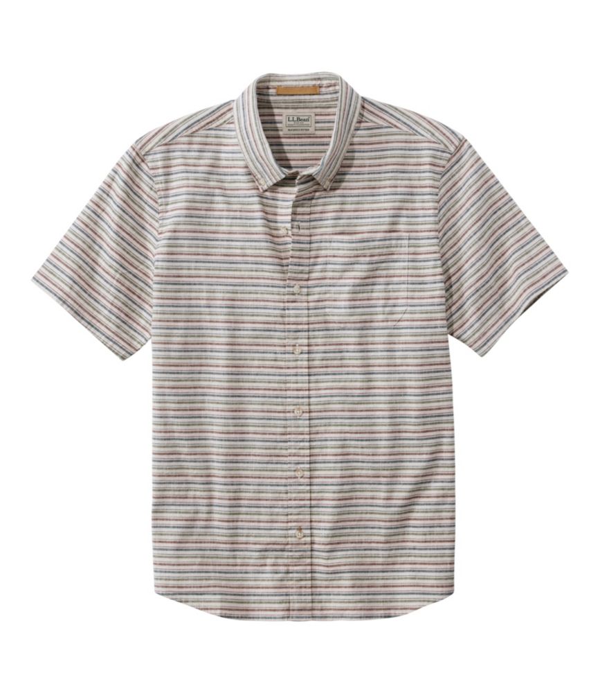 Men's Stonecoast Hemp Shirt, Short-Sleeve, Slightly Fitted Untucked Fit, Stripe