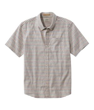 Men's Stonecoast Hemp Shirt, Short-Sleeve, Slightly Fitted Untucked Fit, Stripe, New