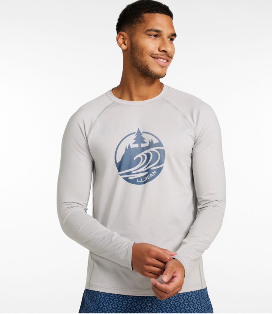 Men's Swift River Cooling Rash Guard, Graphic, Pewter Wave, small image number 2