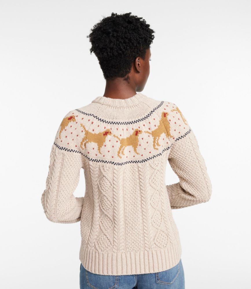 Women's Signature Cotton Fisherman Sweater, Crewneck Novelty