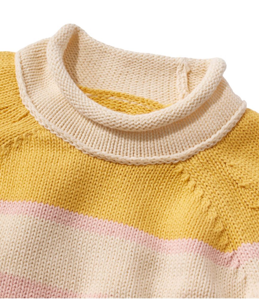 Women's Signature Original Cotton Sweater, Rollneck Stripe, Faded Orange Stripe, small image number 4