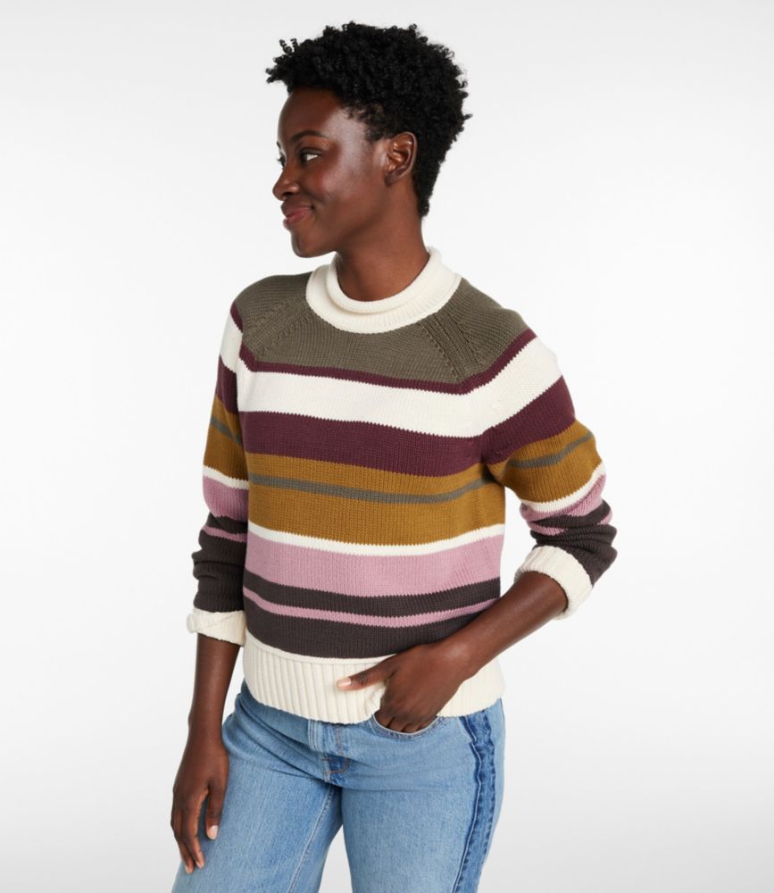 Women's Signature Original Cotton Sweater, Rollneck Stripe