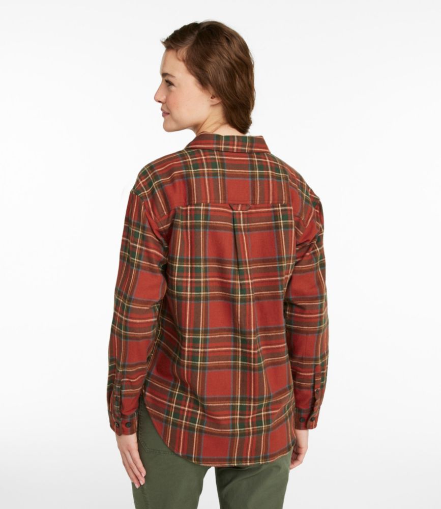 Women's Scotch Plaid Flannel Shirt, Boyfriend, Black Watch, small image number 3