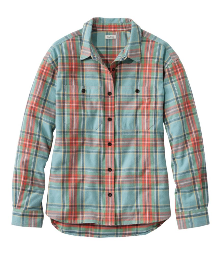 Women's Scotch Plaid Flannel Shirt, Boyfriend, Washed MacBeth, small image number 1