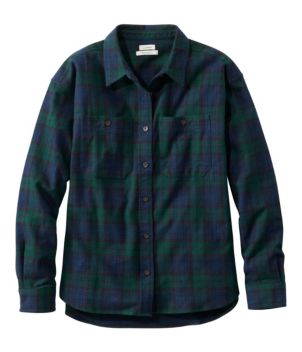 Women's Scotch Plaid Flannel Shirt, Boyfriend, New