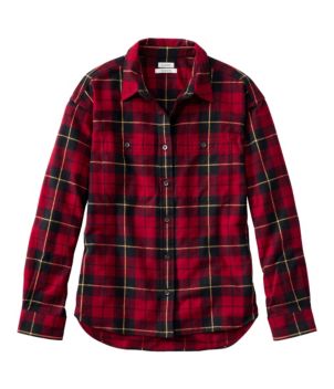 Women's Scotch Plaid Flannel Shirt, Boyfriend, New