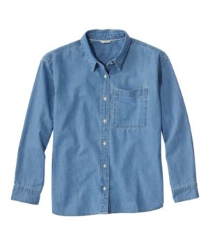 Women's L.L.Bean Denim Boyfriend Shirt, New