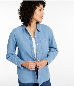 Women's L.L.Bean Denim Boyfriend Shirt, New