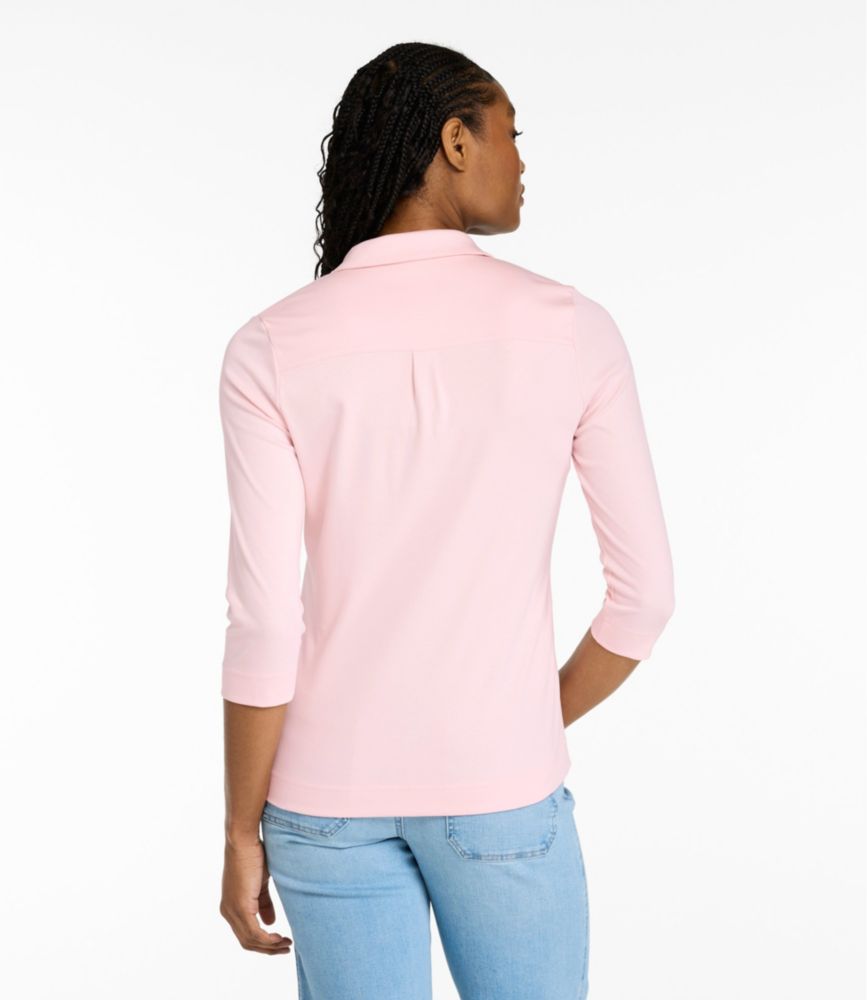 Women's Pima Cotton Tee, Three-Quarter-Sleeve Polo