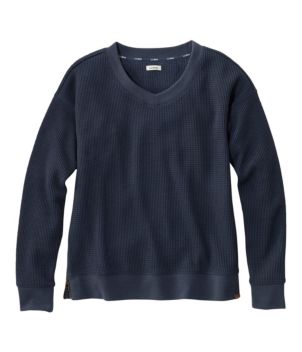 Women's Birchwood Brushed Waffle Top, V-Neck, New