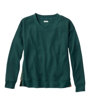 Women's Birchwood Brushed Waffle Top, V-Neck, New