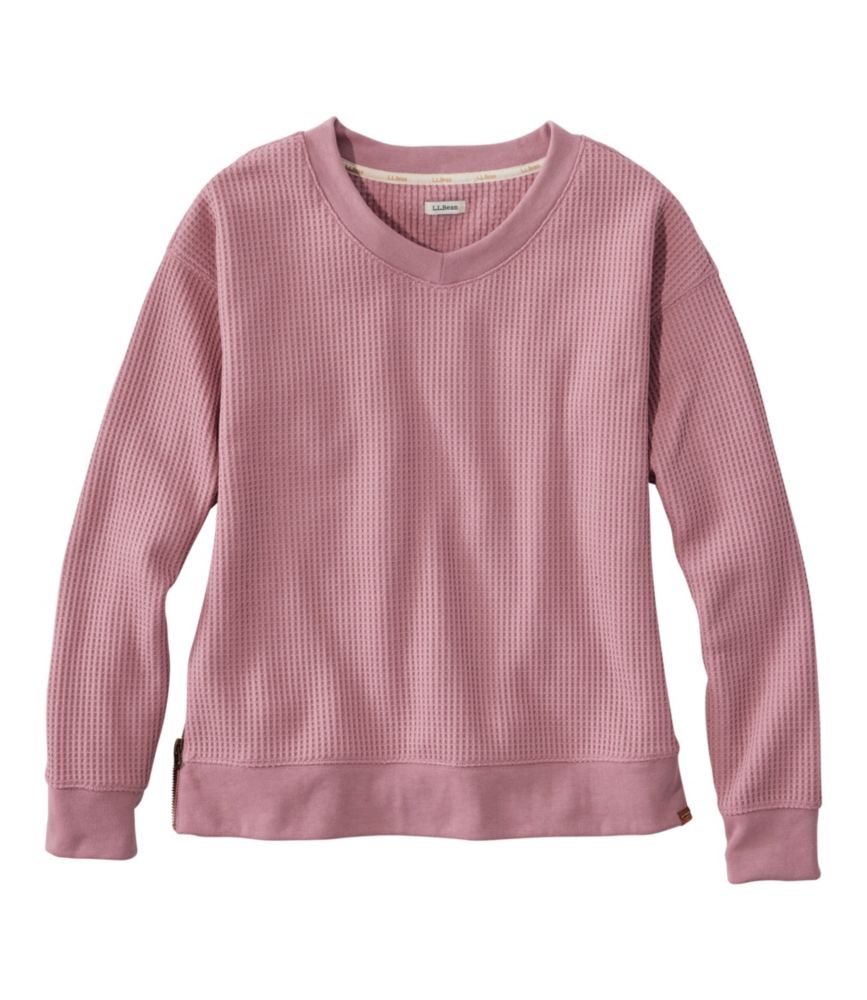 Women's Birchwood Brushed Waffle Top, V-Neck