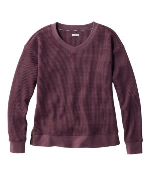 Women's Birchwood Brushed Waffle Top, V-Neck, New