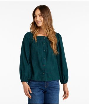 Women's Whisperweight Flannel Shirt, Squareneck, New