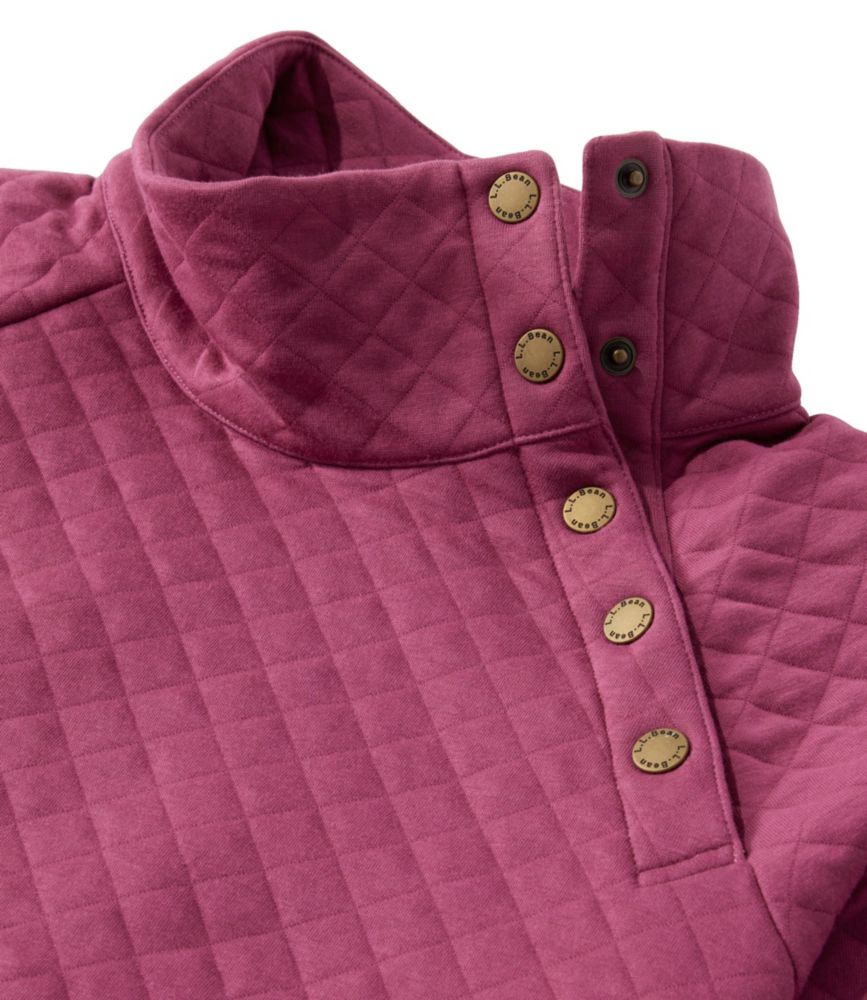 Women's Quilted Sweatshirt, Snapneck Pullover