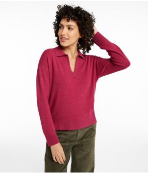 Women's Classic Cashmere Sweater, Relaxed Polo, New