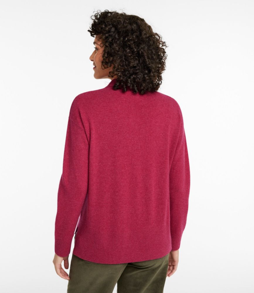 Women's Classic Cashmere Sweater, Relaxed Polo, Blue Water, small image number 3